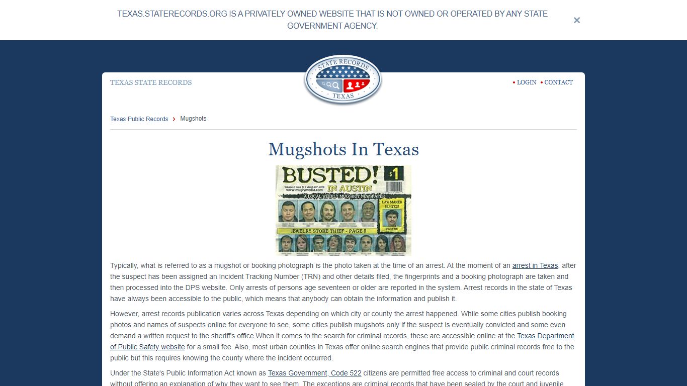 Mugshots In Texas | StateRecords.org